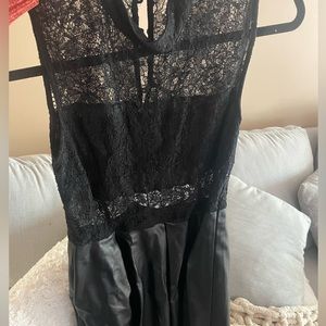 Moon and lace, silk and leather dress